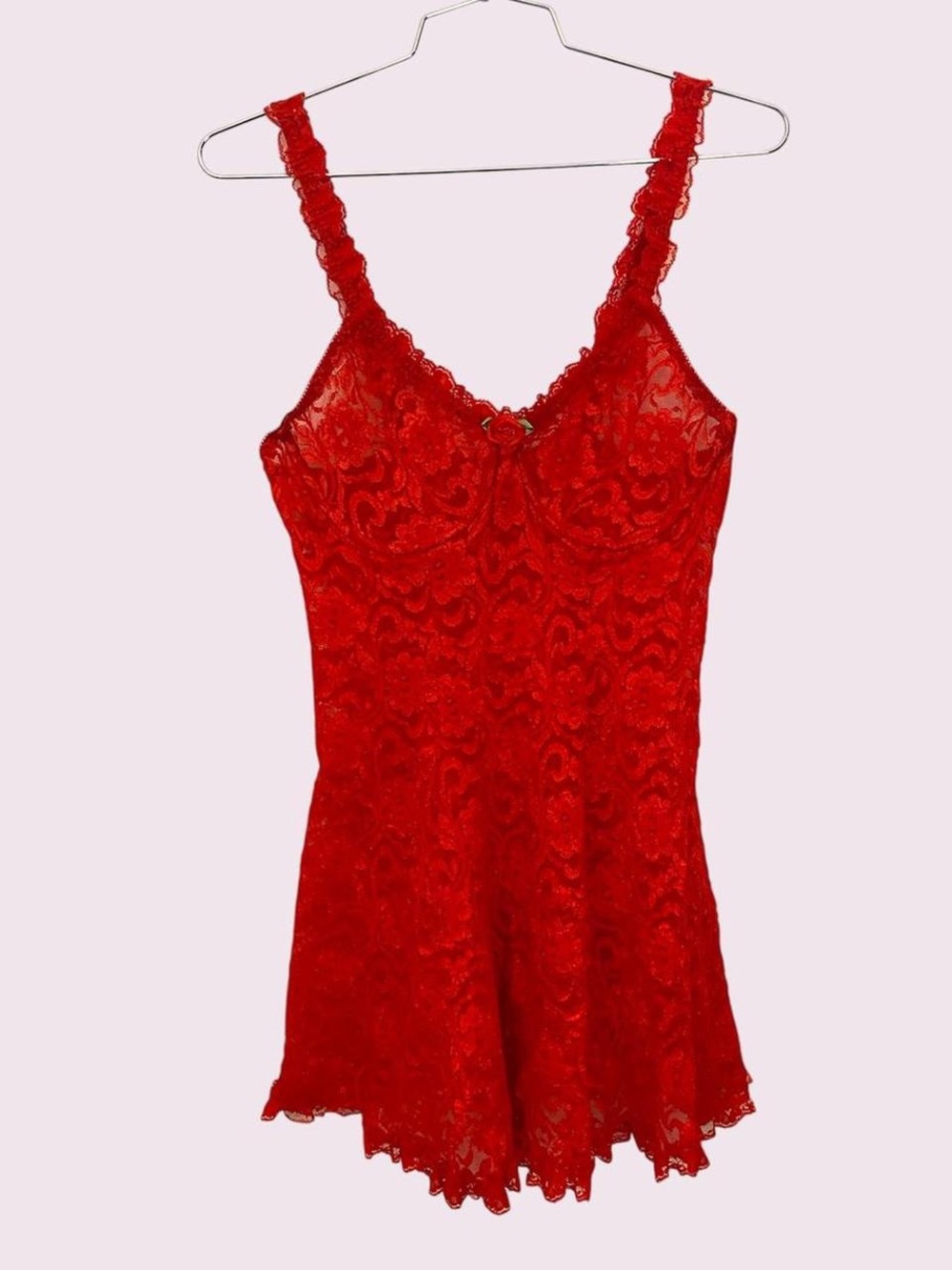 Red Lace Sleeveless Chemise - Women Intimates - Picture 2 of 2